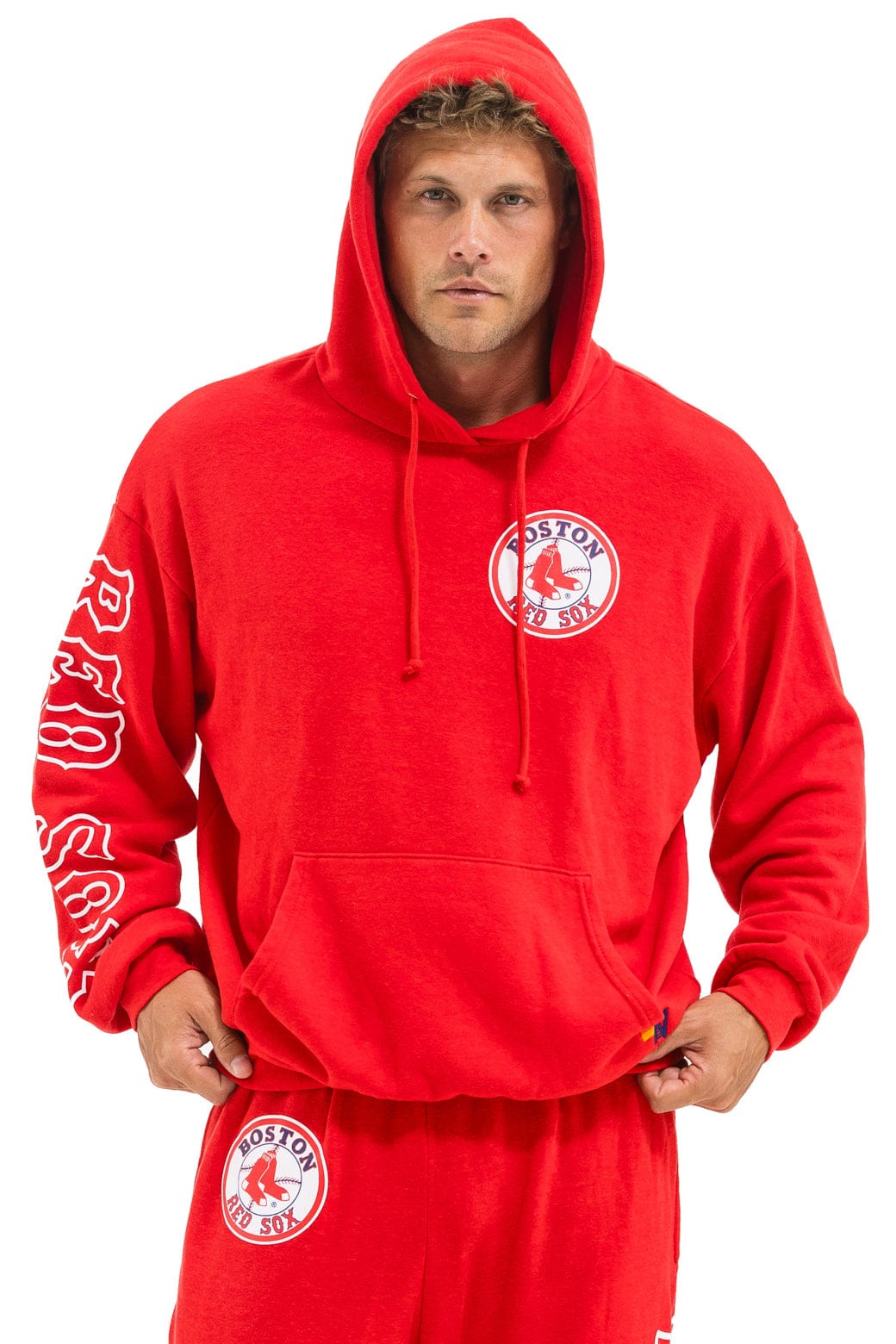 RED SOX RELAXED PULLOVER HOODIE - RED