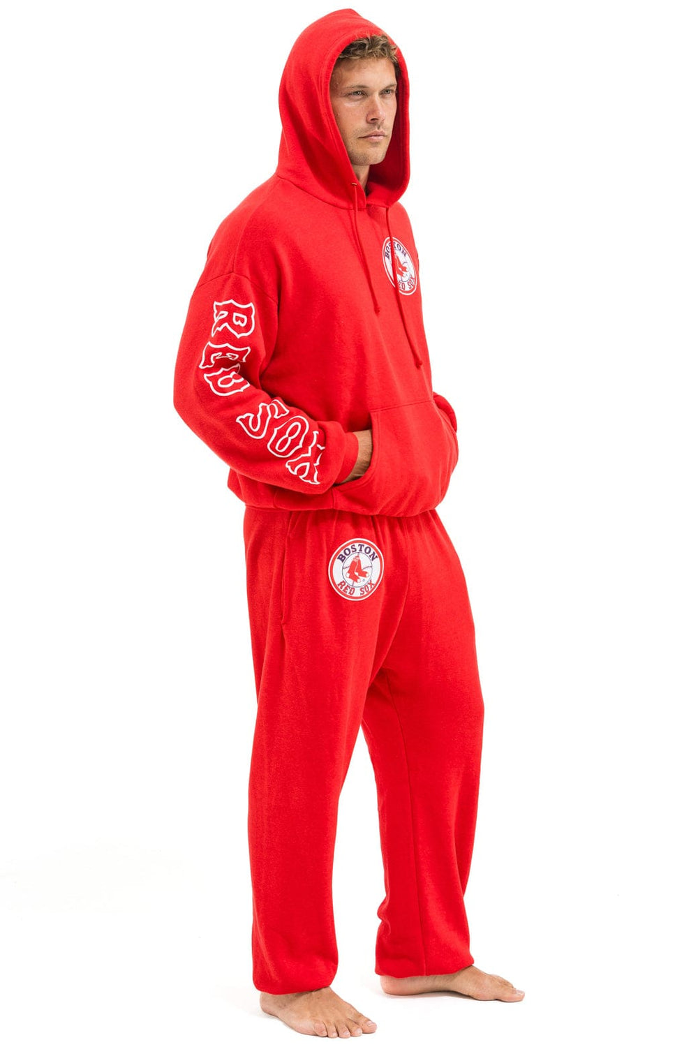 RED SOX RELAXED PULLOVER HOODIE - RED