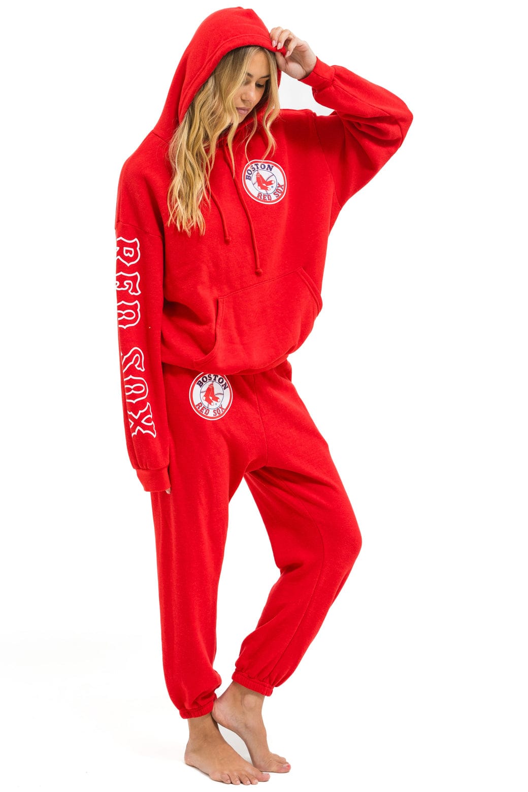 RED SOX RELAXED PULLOVER HOODIE - RED