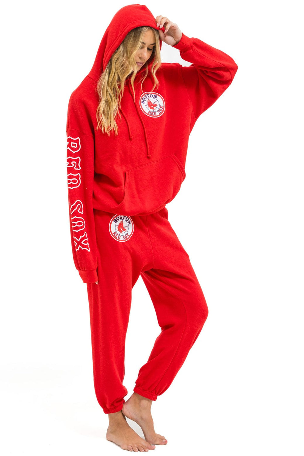 RED SOX RELAXED PULLOVER HOODIE - RED
