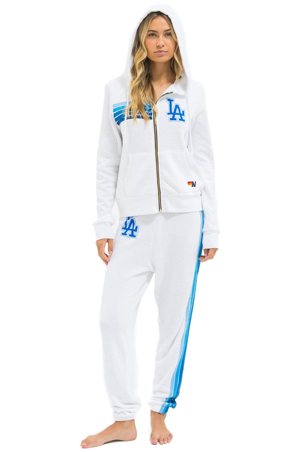 LOS ANGELES DODGERS 5 STRIPE SWEATPANTS - WHITE // BLUE