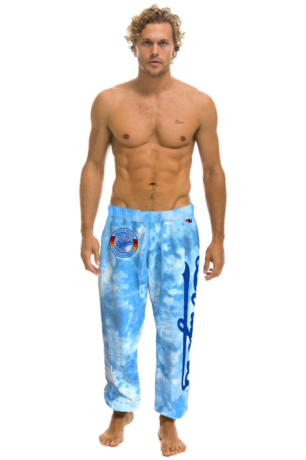 LOS ANGELES DODGERS HAND DYED SWEATPANTS - TIE DYE BLUE