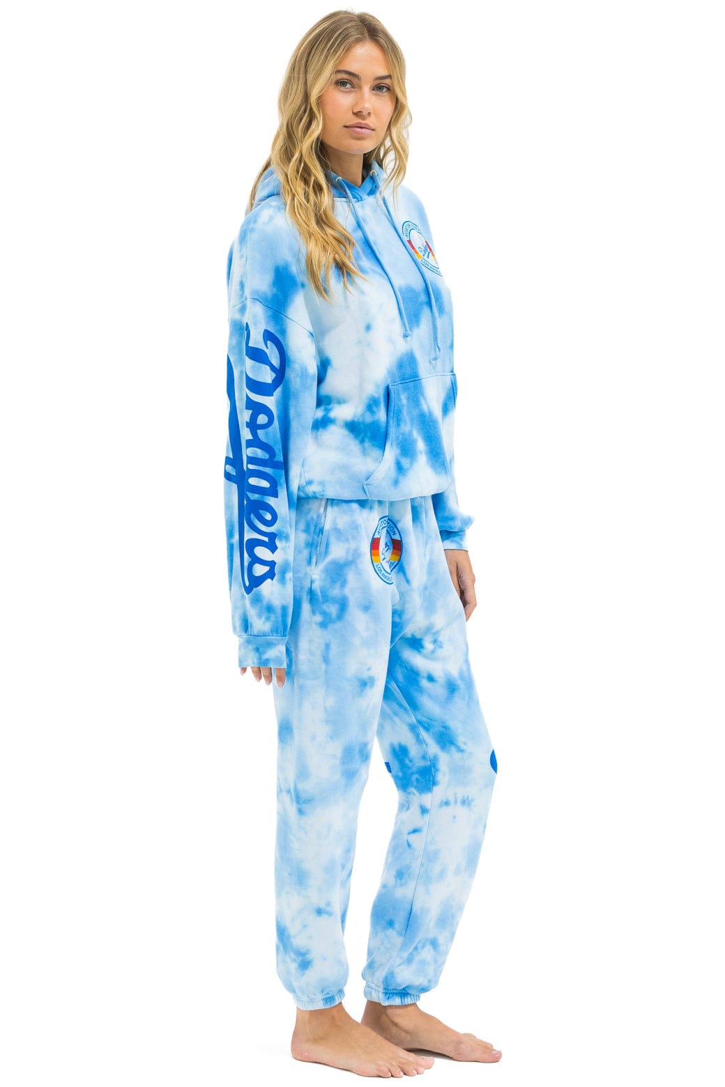 LOS ANGELES DODGERS HAND DYED SWEATPANTS - TIE DYE BLUE