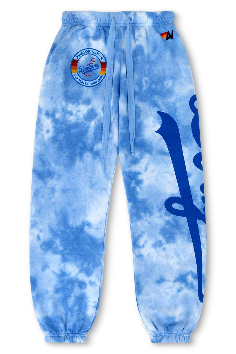 LOS ANGELES DODGERS HAND DYED SWEATPANTS - TIE DYE BLUE