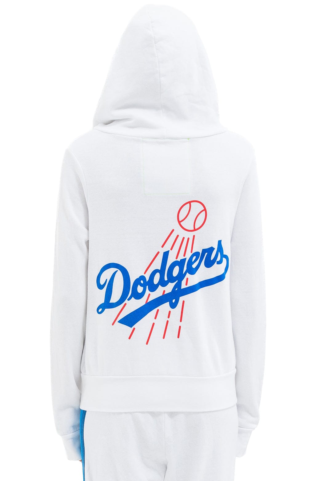 LOS ANGELES DODGERS 5 STRIPE ZIP HOODIE - WHITE // BLUE