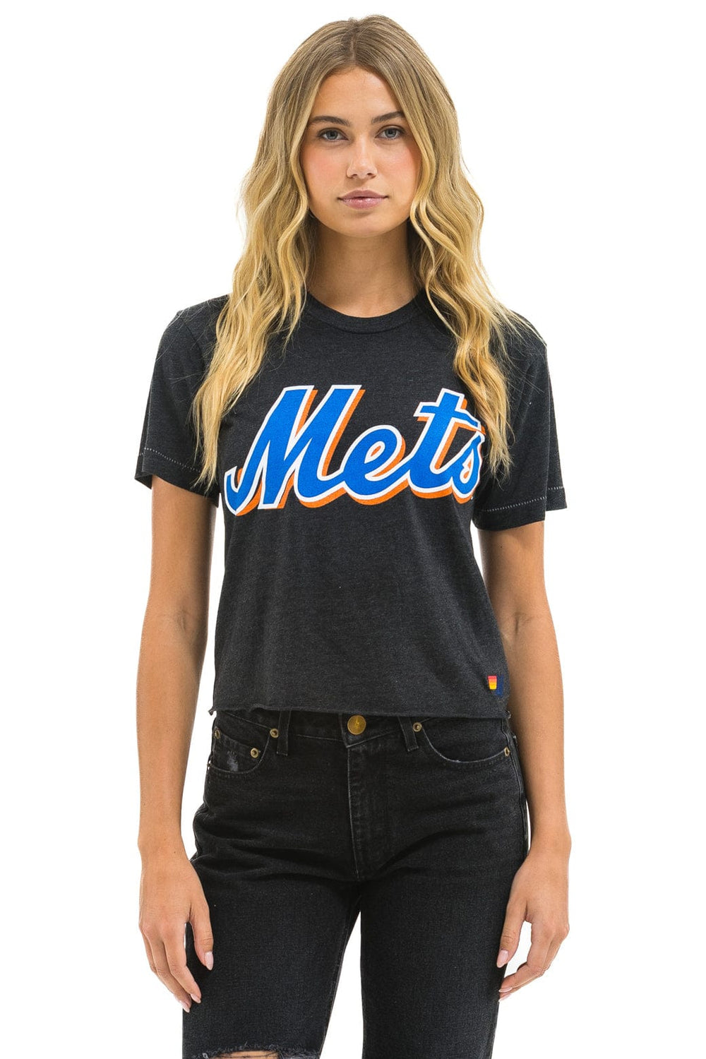 NY METS AVIATOR NATION BOYFRIEND TEE - BLACK