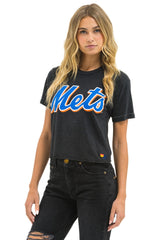 NY METS AVIATOR NATION BOYFRIEND TEE - BLACK