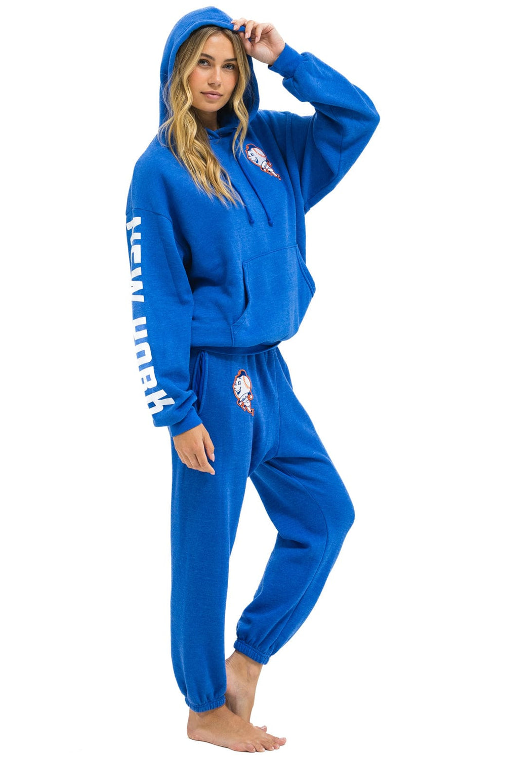NY METS RELAXED PULLOVER HOODIE - BLUE