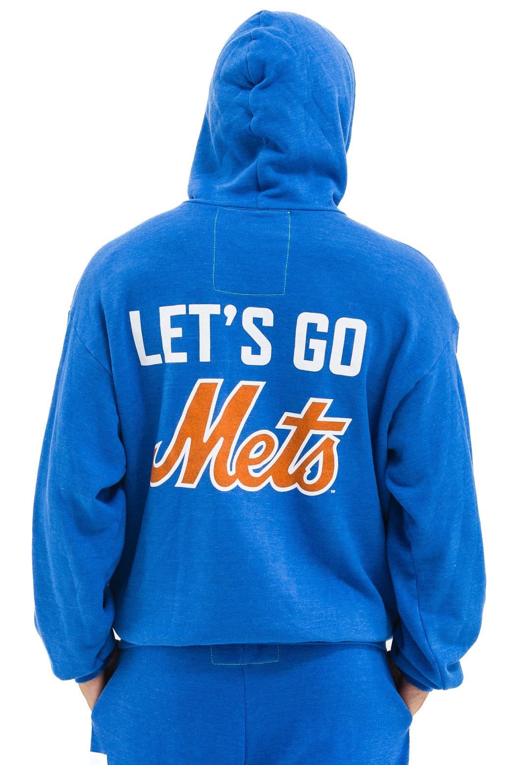 NY METS RELAXED PULLOVER HOODIE - BLUE