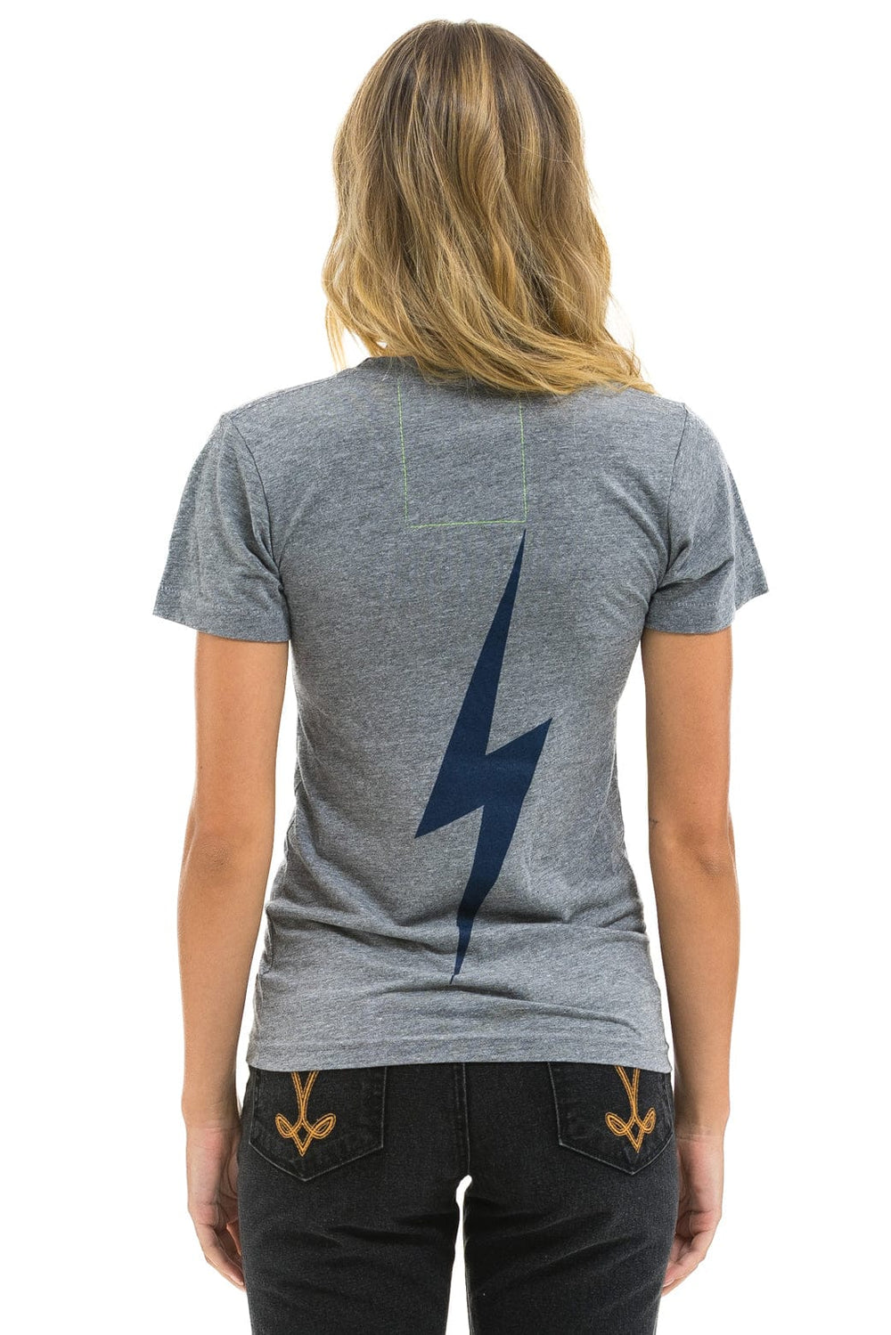 NY YANKEES BOLT CREW TEE - HEATHER