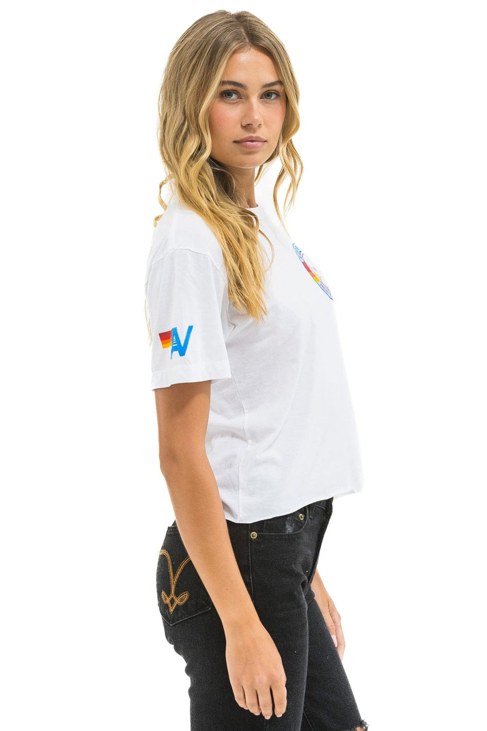 NY YANKEES AVIATOR NATION BOYFRIEND TEE - WHITE