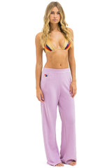 5 STRIPE WIDE LEG POCKET SWEATPANTS - MAUVE // WHITE NEON