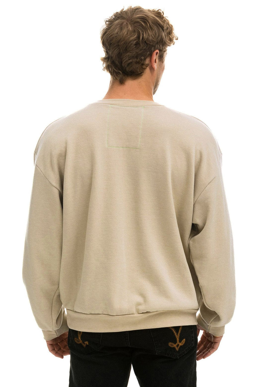 BOLT HEART RELAXED CREW SWEATSHIRT - SAND