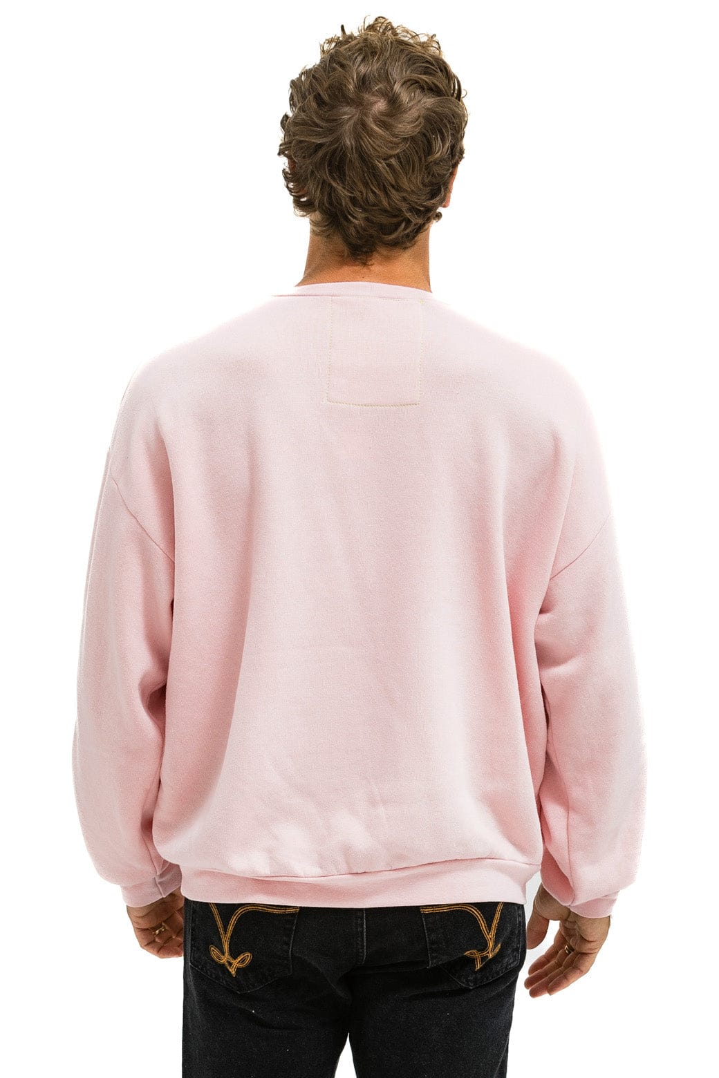 BOLT HEART RELAXED CREW SWEATSHIRT - LIGHT PINK