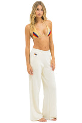 5 STRIPE WIDE LEG POCKET SWEATPANTS - VINTAGE WHITE // WHITE GREY