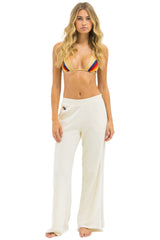 5 STRIPE WIDE LEG POCKET SWEATPANTS - VINTAGE WHITE // WHITE GREY