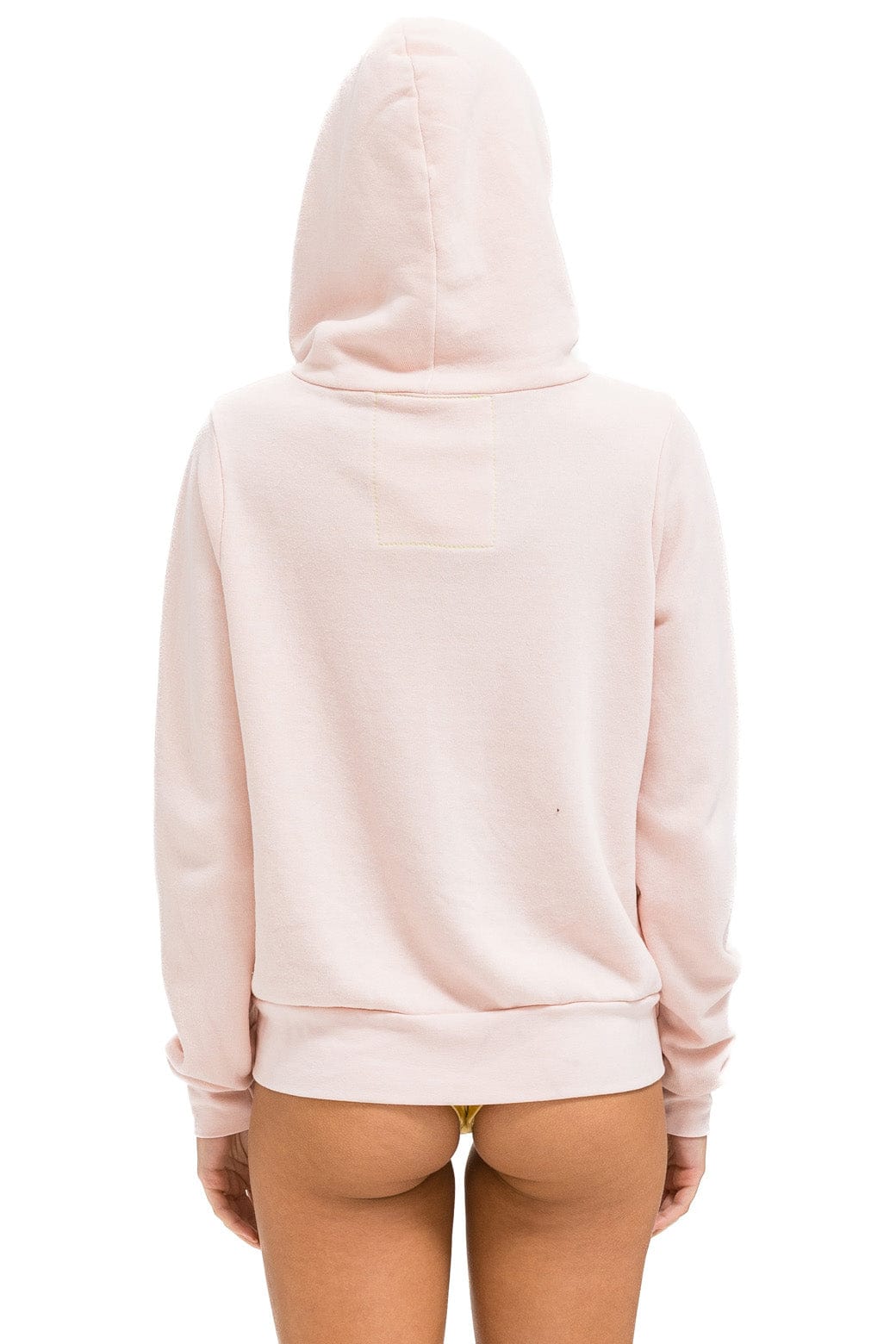 5 STRIPE HOODIE - LIGHT PINK // RAINBOW WHITE