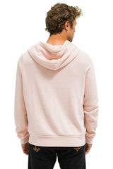 5 STRIPE HOODIE - LIGHT PINK // RAINBOW WHITE