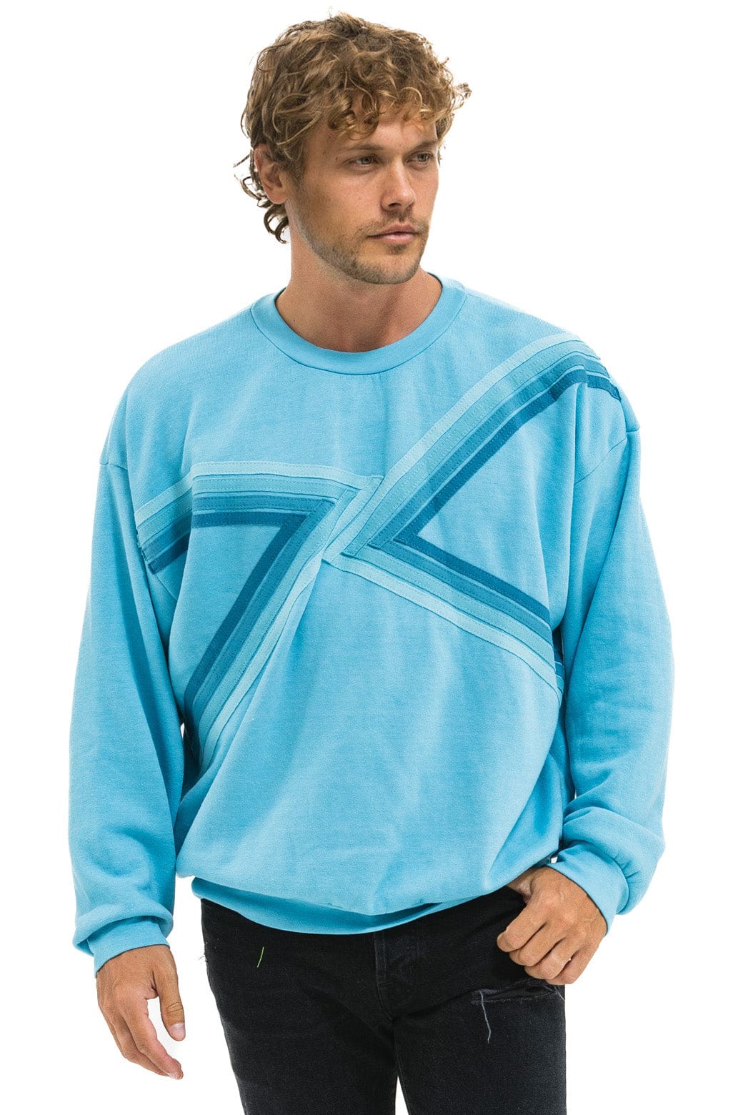 BLAZE RELAXED CREW SWEATSHIRT - AQUA // AQUA