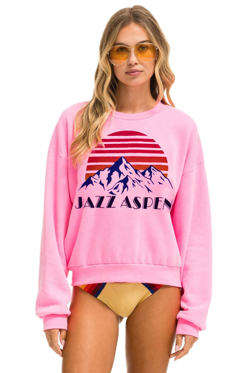 JAZZ ASPEN SNOWMASS 2025 CREW SWEATSHIRT RELAXED - NEON PINK