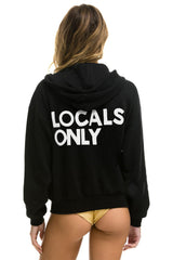 LOCALS ONLY RELAXED ZIP HOODIE - BLACK