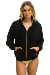 LOCALS ONLY RELAXED ZIP HOODIE - BLACK