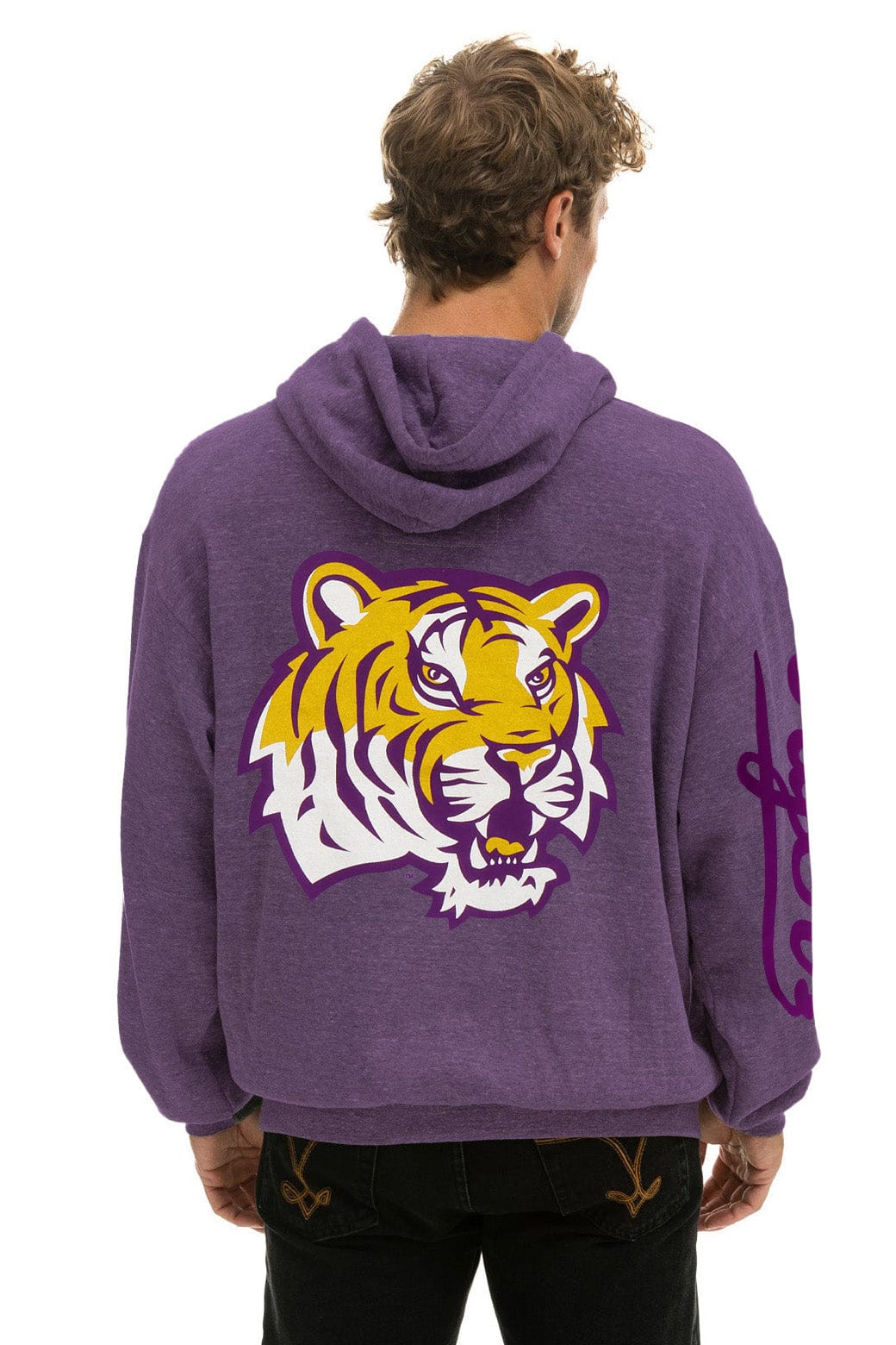 LSU TIGER RELAXED PULLOVER HOODIE - GRAPE