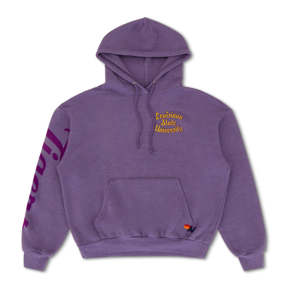 LSU TIGER RELAXED PULLOVER HOODIE - GRAPE
