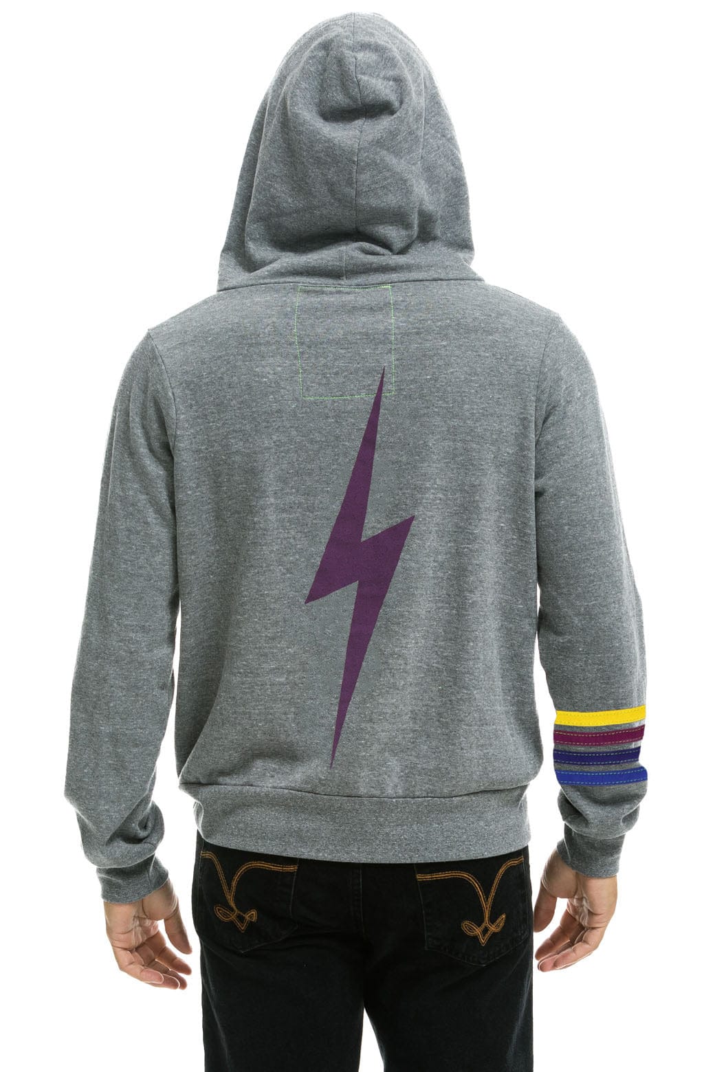 LSU BOLT ZIP HOODIE - HEATHER GREY
