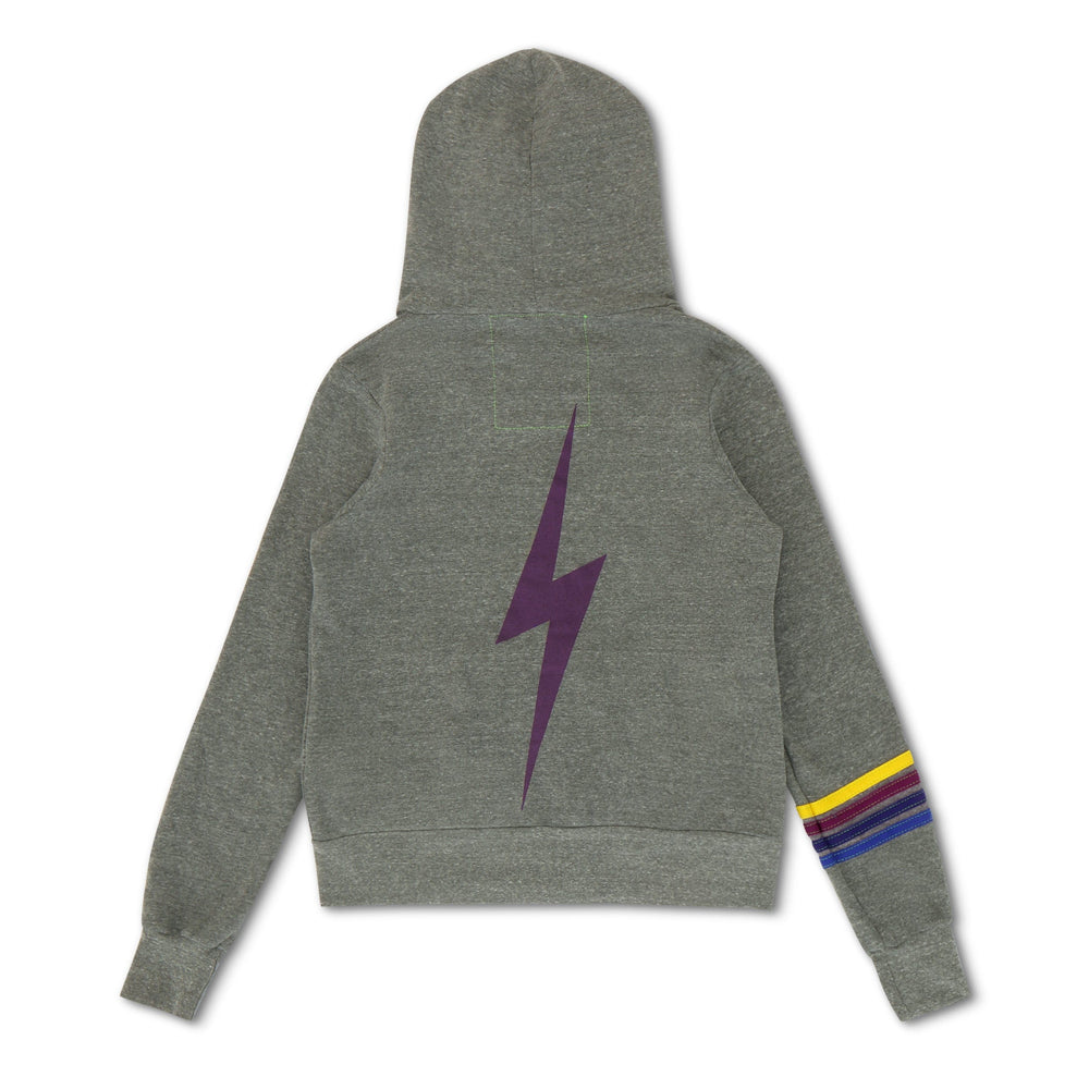 LSU BOLT ZIP HOODIE - HEATHER GREY