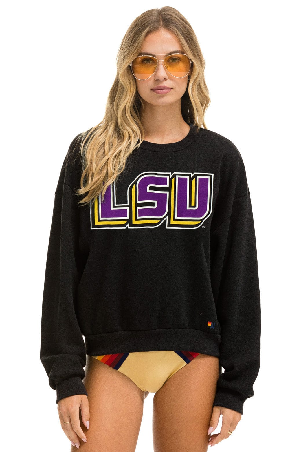 LSU RELAXED CREW SWEATSHIRT - BLACK