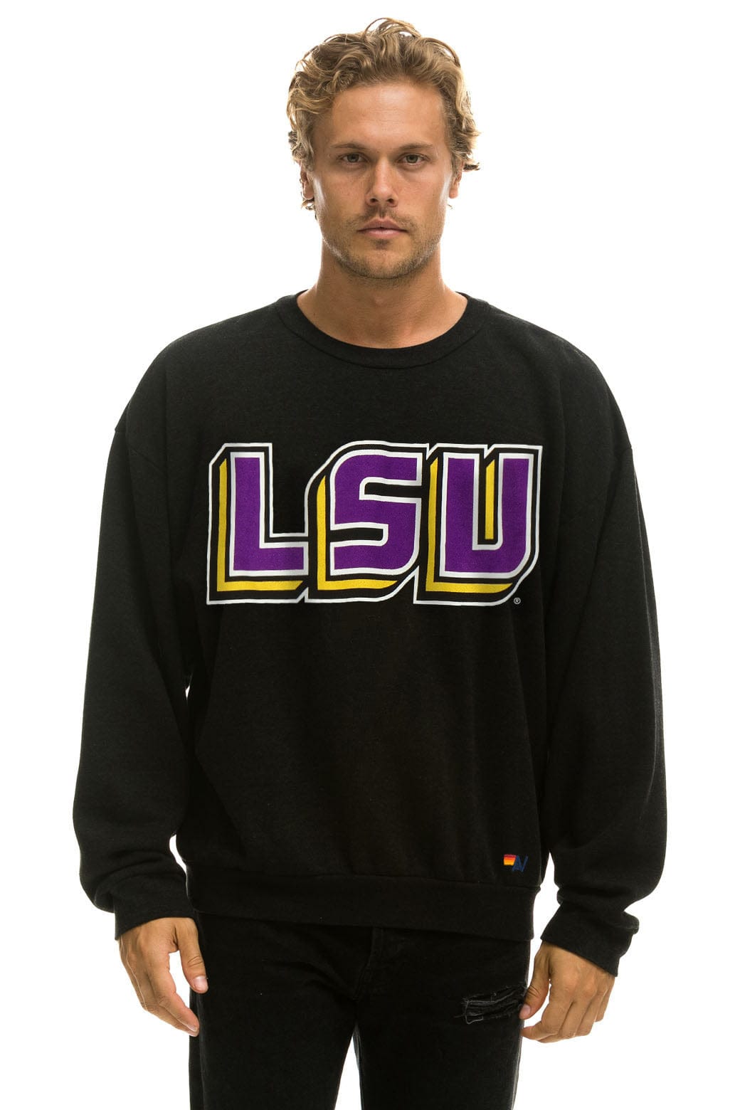 LSU RELAXED CREW SWEATSHIRT - BLACK
