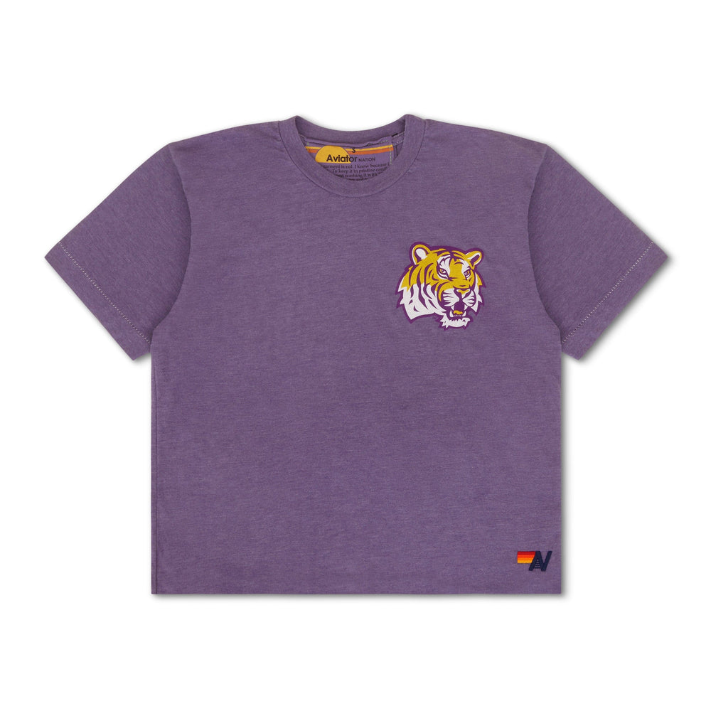 LSU TIGER BOYFRIEND TEE - GRAPE