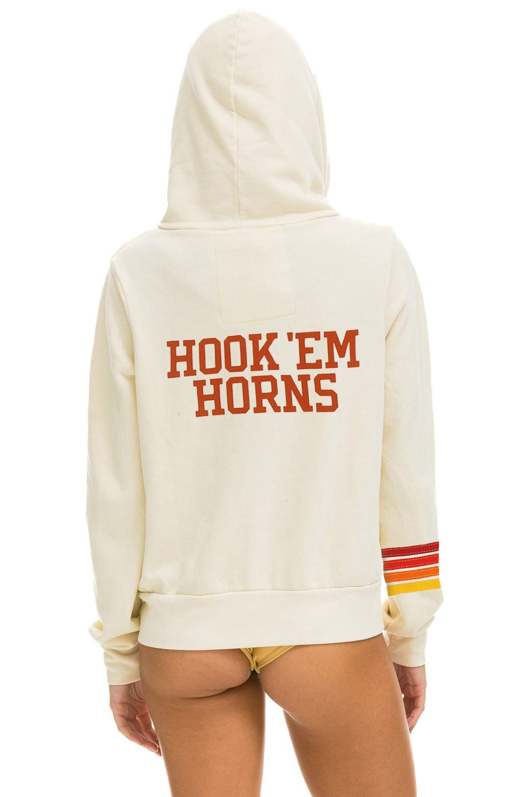 UNIVERSITY OF TEXAS CIRCLE HOOK 'EM ZIP HOODIE - VINTAGE WHITE