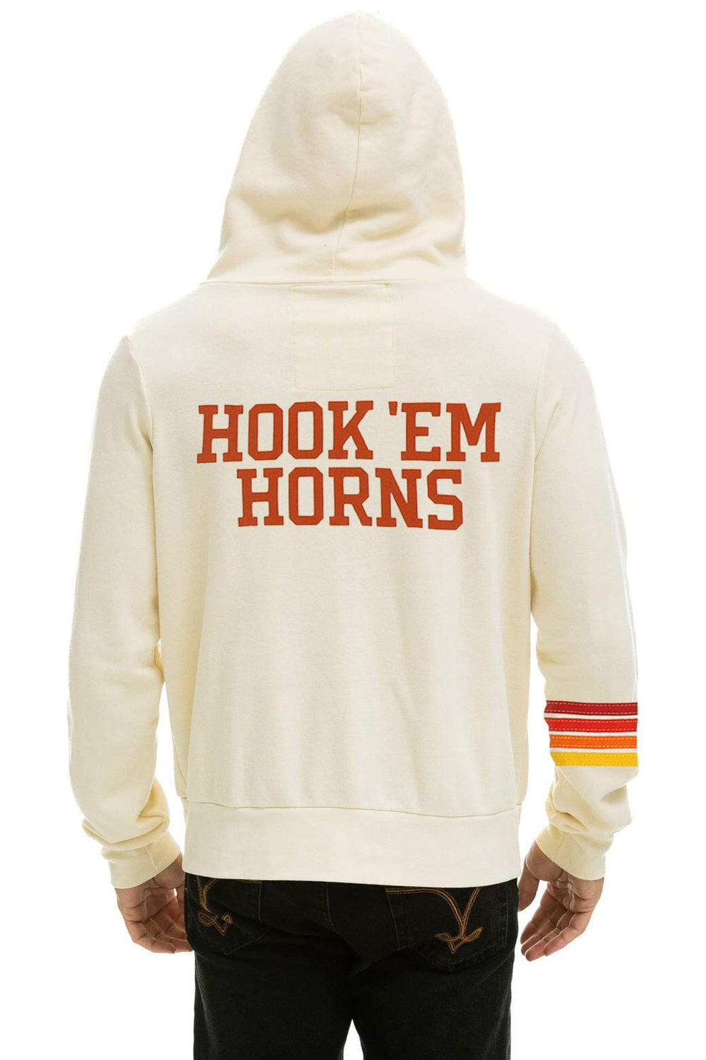 UNIVERSITY OF TEXAS CIRCLE HOOK 'EM ZIP HOODIE - VINTAGE WHITE