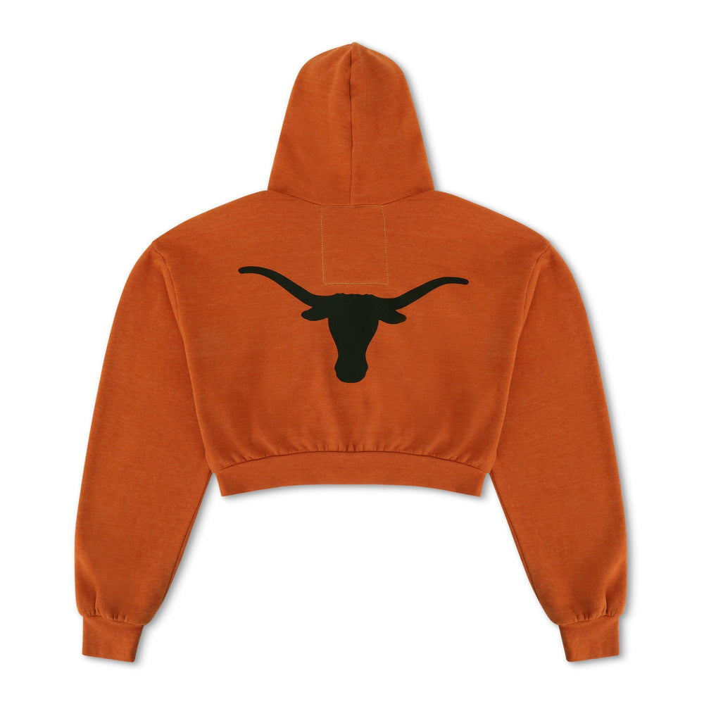 UNIVERSITY OF TEXAS LONGHORNS RELAXED CIRCLE CROPPED HOODIE - BURNT ORANGE