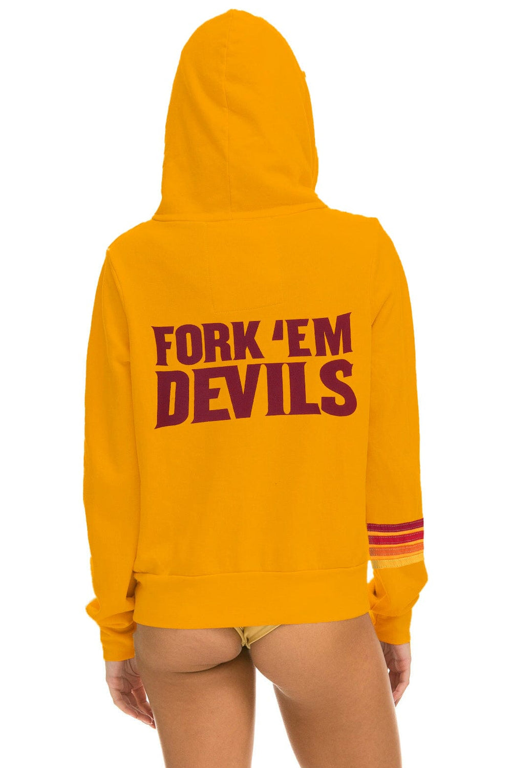 ASU FORK 'EM DEVILS ZIP HOODIE - GOLD