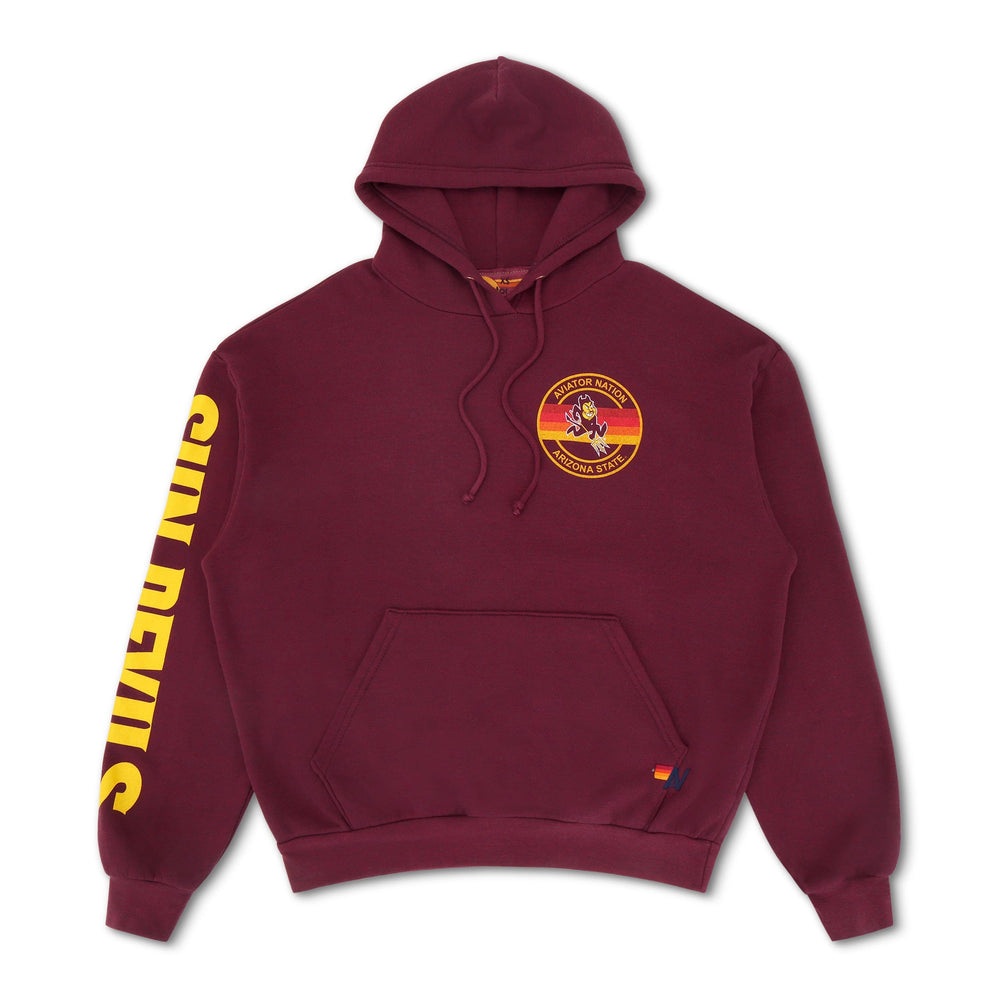 ASU FORK PULLOVER HOODIE RELAXED - MAROON