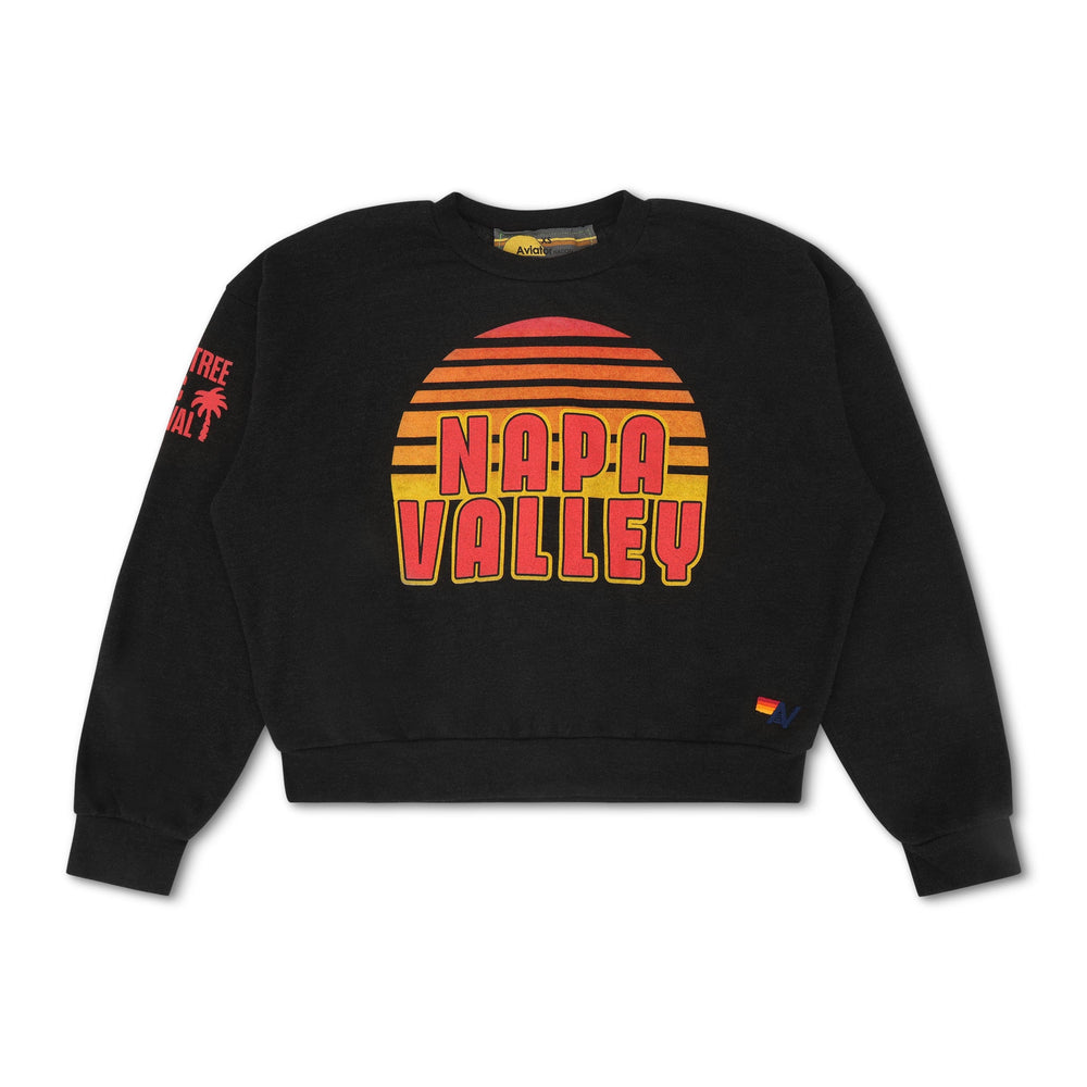 PALM TREE FEST NAPA 2025 CREW SWEATSHIRT RELAXED - BLACK