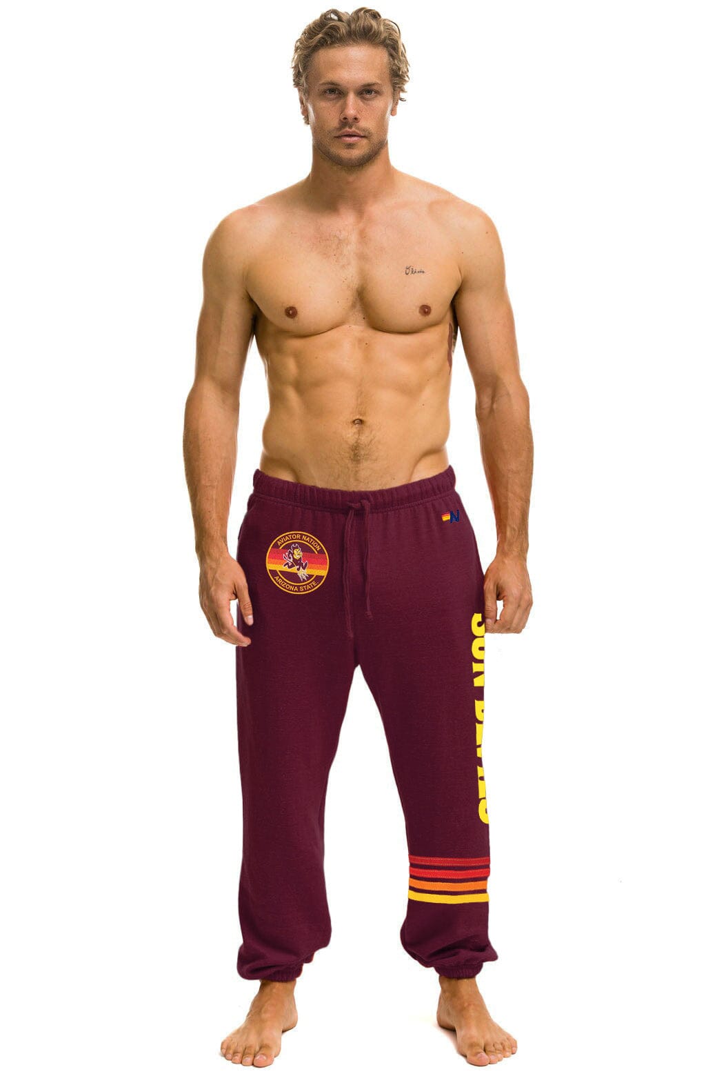 ASU FORK UNISEX POCKET SWEATPANTS - MAROON