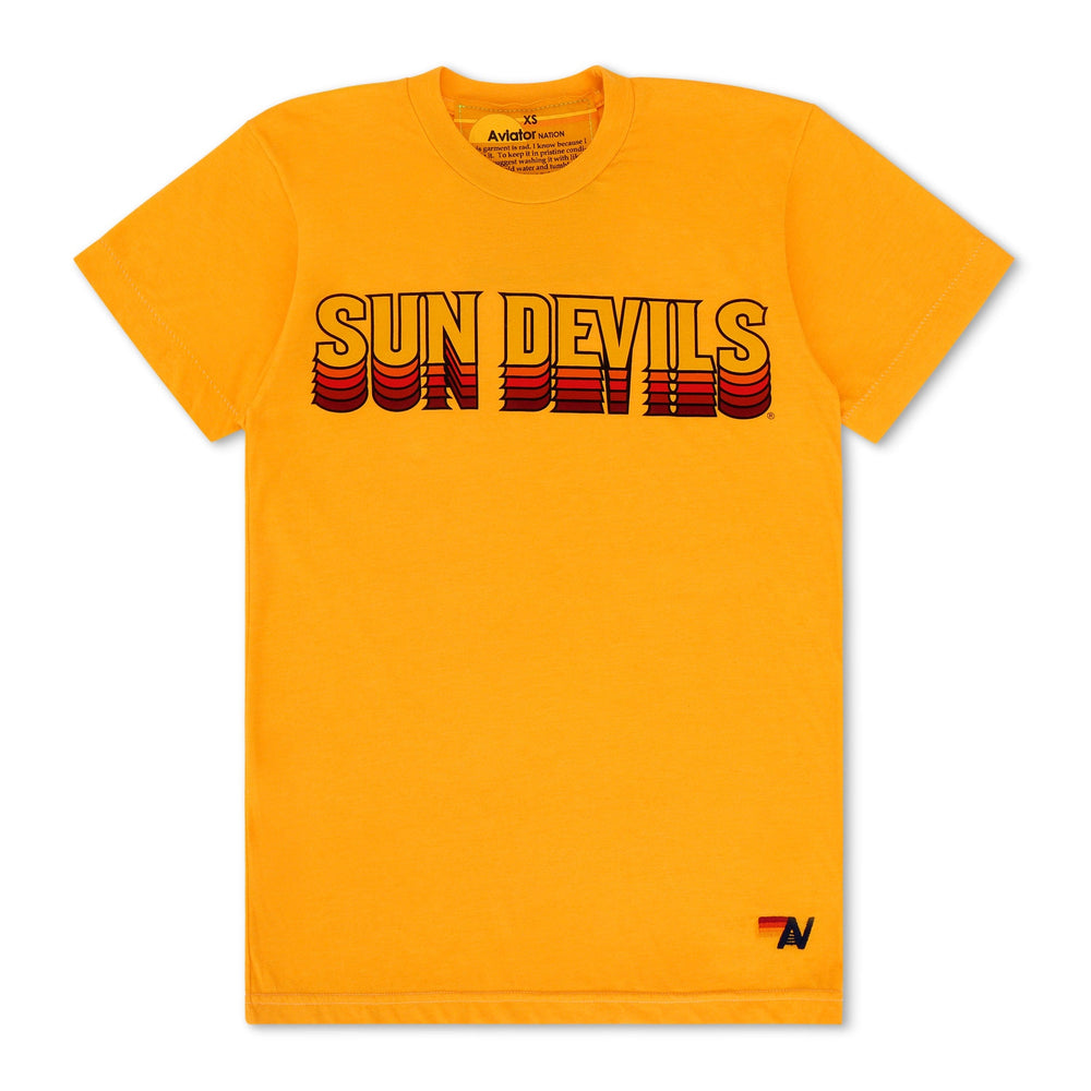 ASU SUN DEVILS CREW TEE SHIRT - GOLD