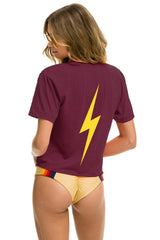 ASU BOLT BOYFRIEND TEE - MAROON