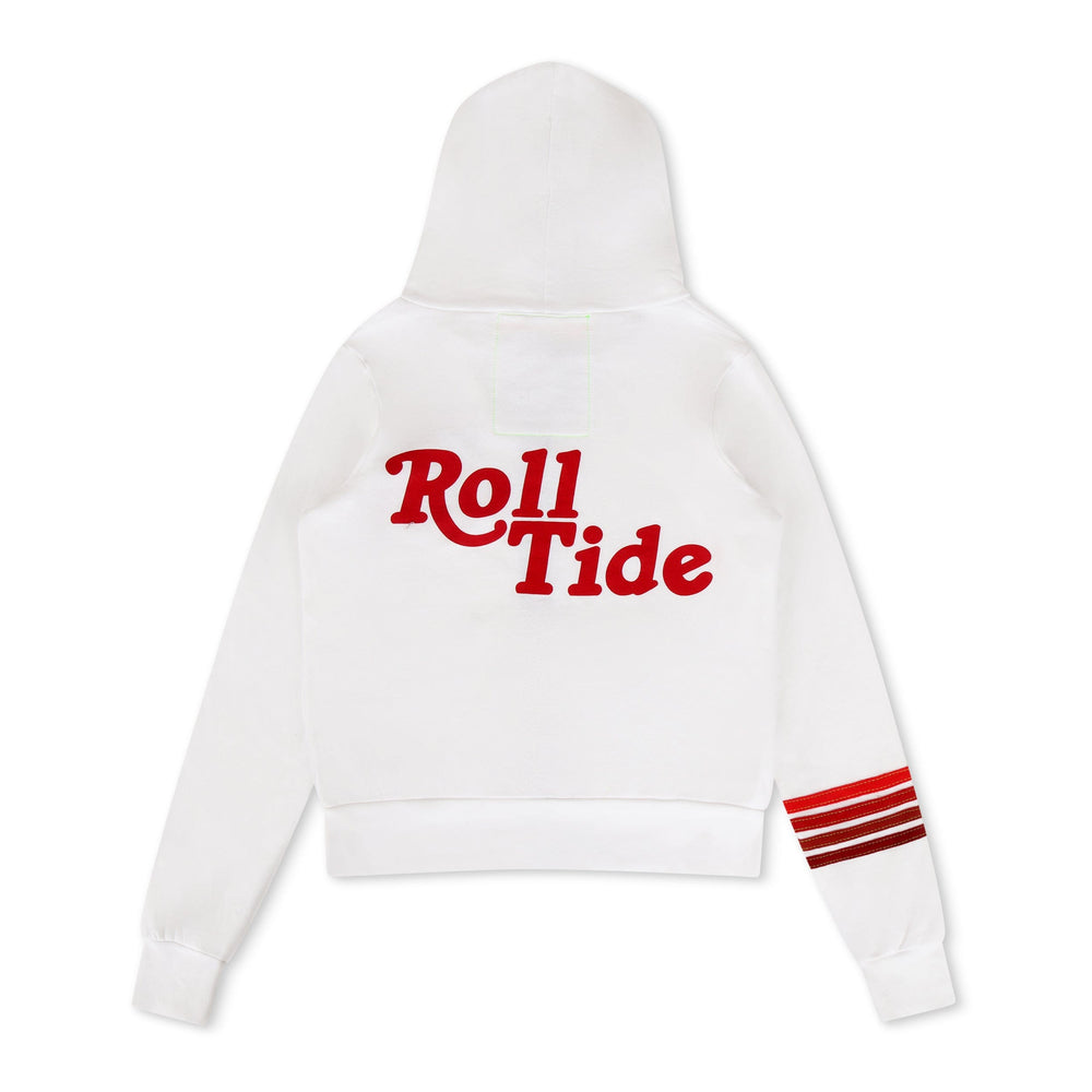 UNIVERSITY OF ALABAMA ROLL TIDE ZIP HOODIE - WHITE