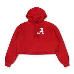 UNIVERSITY OF ALABAMA CROPPED PULLOVER HOODIE - CRIMSON