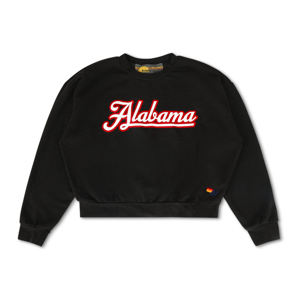 UNIVERSITY OF ALABAMA RELAXED CREW SWEATSHIRT - BLACK