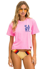 LOS ANGELES WINE & FOOD 2025 BOYFRIEND TEE - NEON PINK