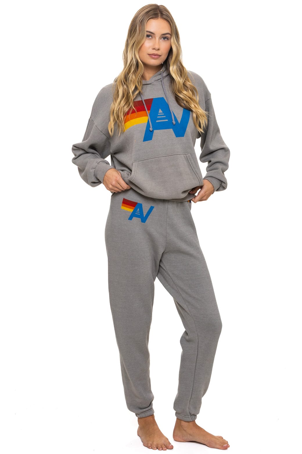 LOGO PULLOVER RELAXED HOODIE - SLATE