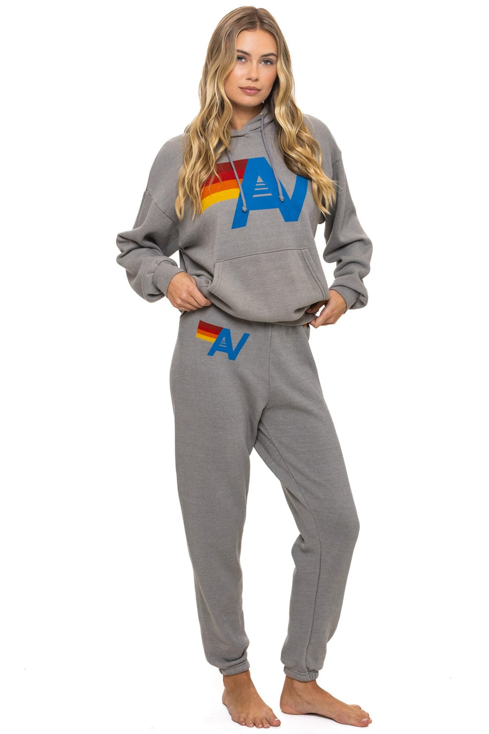 LOGO PULLOVER RELAXED HOODIE - SLATE