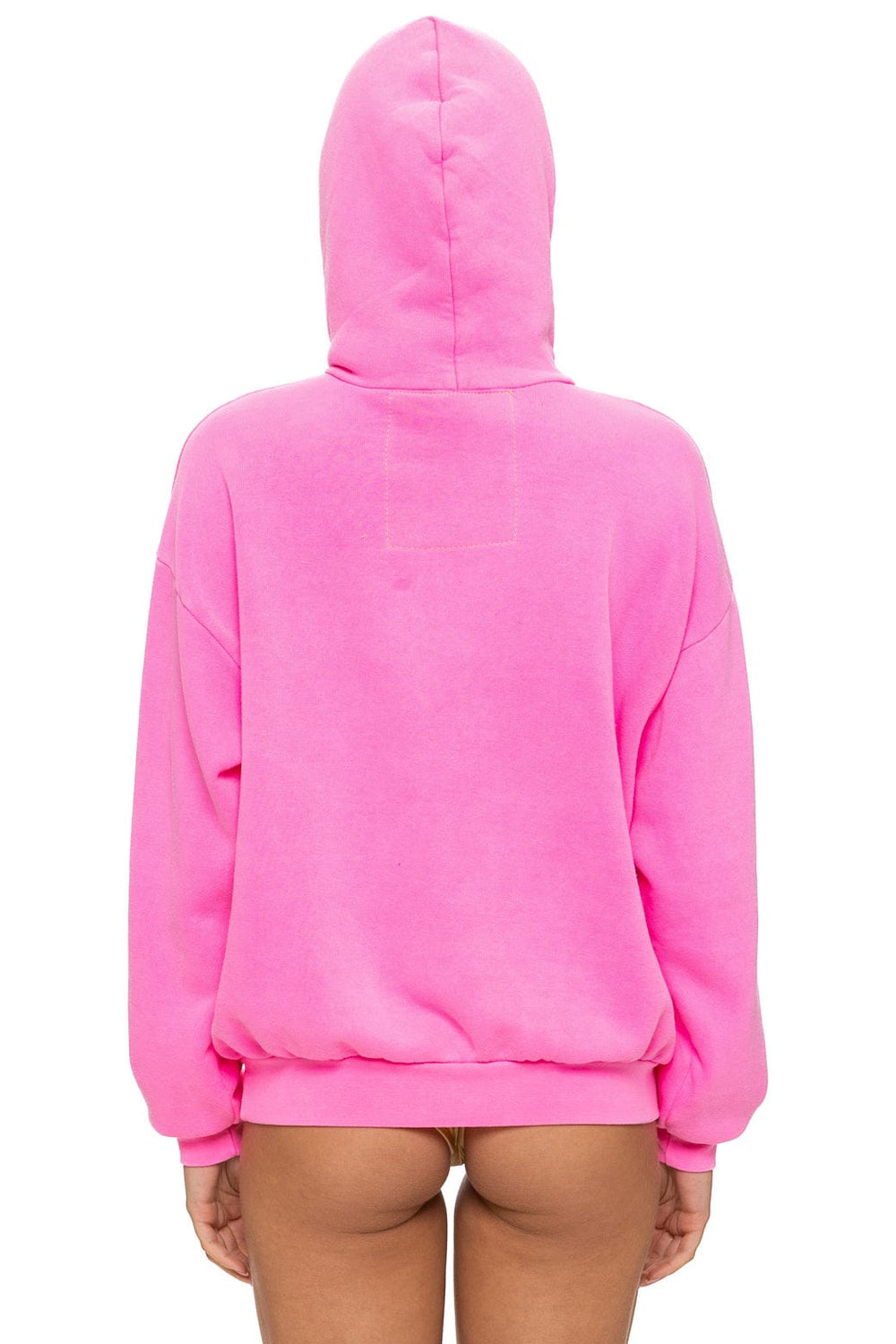 MOUNTAIN STITCH CHEVRON PULLOVER HOODIE RELAXED - NEON PINK