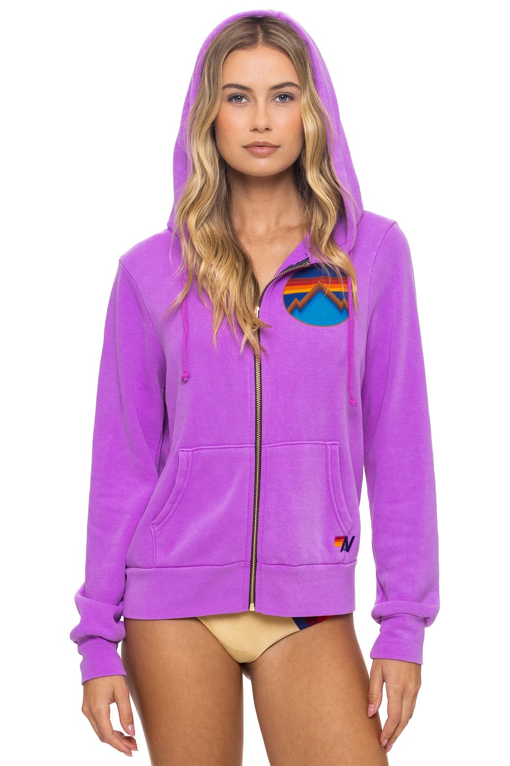 ALL SEASONS CIRCLE ZIP HOODIE - NEON PURPLE